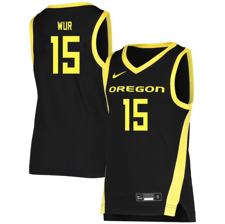 Men #15 Lok Wur Oregon Ducks College Basketball Jerseys Sale-Black